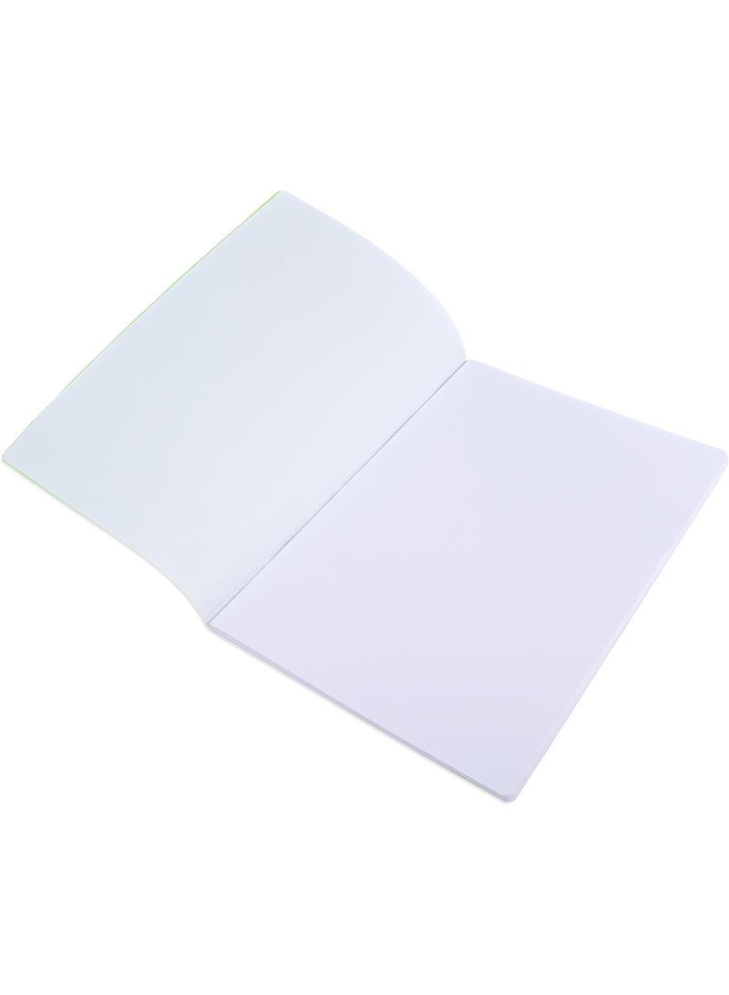 FIS® Notebook, Soft Cover PP Materials, Size A4(210x297mm), Plain White Paper, 80 Sheets, 160 Pages, 2 Round Edges, Packet of 5 Pieces, Neon Green Color-FSNBA4PLPPNGR - Image 4